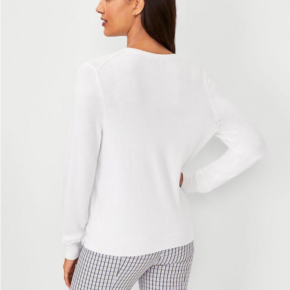 NWOT Ann Taylor White Cardigan Sweater Size S - Picture 2 of 10